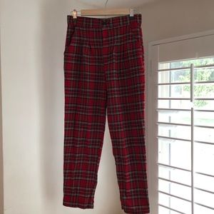 Plaid red vintage pants